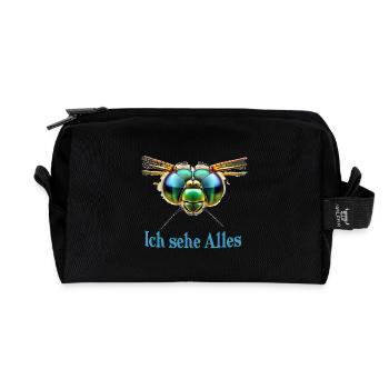 Je vois tout - Trousse de toilette en tissu recyclé - noir - Devant