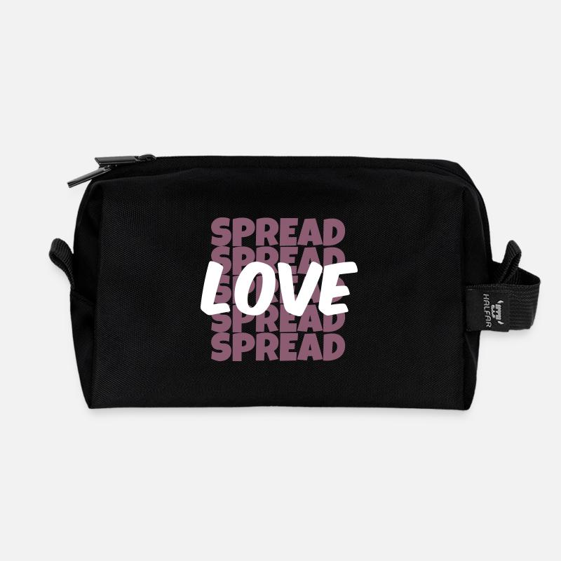 Spread Love Shirt Design - Recycelte Kulturtasche - Schwarz