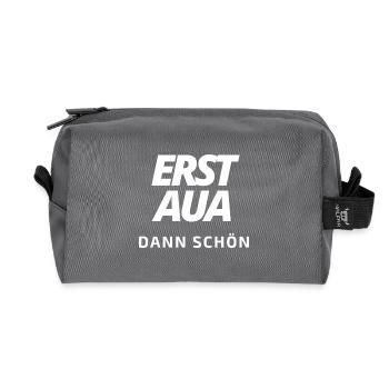 First ouch, then nice 5.0 white - Recycled Toiletry Zip Bag - anthracite - Front