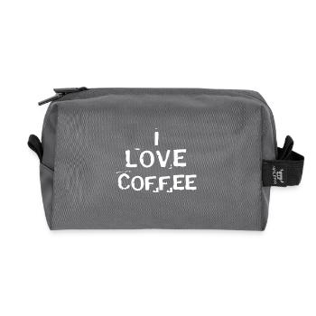 I Love Coffee - Recycled Toiletry Zip Bag - anthracite - Front