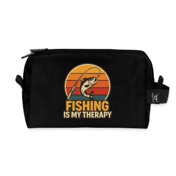 La pêche est ma thérapie - Trousse de toilette en tissu recyclé - noir - Devant
