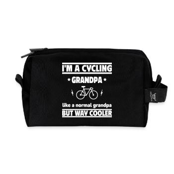 Je suis un grand-père vélo, beaucoup plus cool - Trousse de toilette en tissu recyclé - noir - Devant