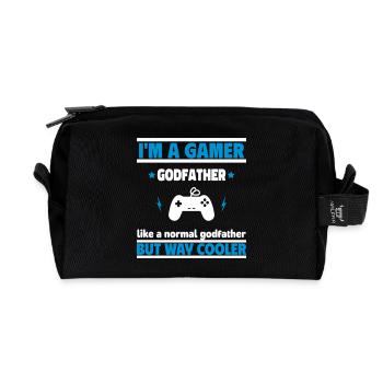 Godfather gamer : plus cool qu’un jeu normal - Trousse de toilette en tissu recyclé - noir - Devant