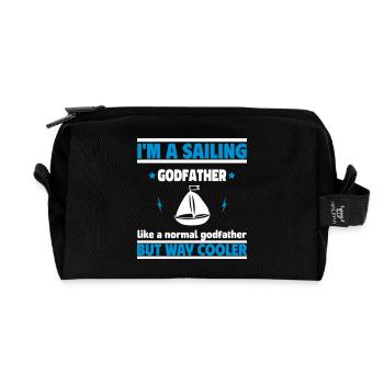 Le parrain cool en tant que capitaine, parfait pour Boo - Trousse de toilette en tissu recyclé - noir - Devant