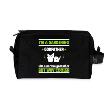 Parrain et jardinier – plus frais que d’habitude - Trousse de toilette en tissu recyclé - noir - Devant