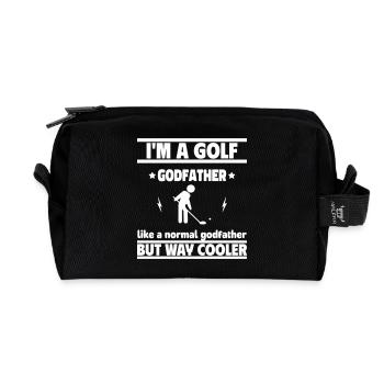 Patenonkel Golfer, viel cooler als ein normaler - Recycelte Kulturtasche - Schwarz - Vorne