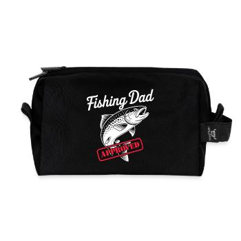 Bester Angelpapa Best Fishing Dad Approved - Recycelte Kulturtasche - Schwarz - Vorne