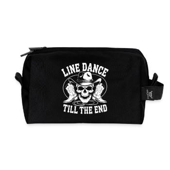 Line Dance to the End Line Dance Motif with Skull - Recycled Toiletry Zip Bag - black - Front