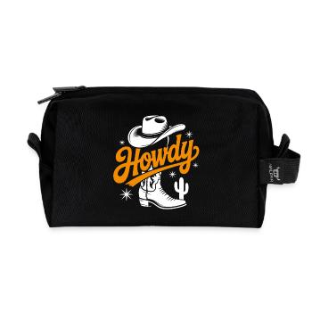 Howdy Country Dance Linedance. Stetson und Boots - Recycelte Kulturtasche - Schwarz - Vorne