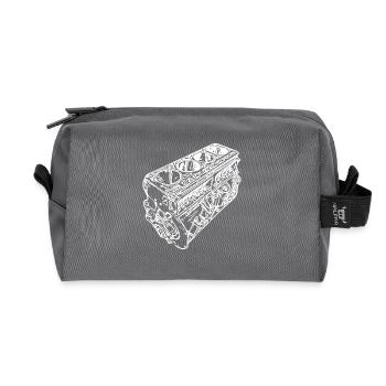 Auto Motorblock Zylinder Hubraum Fan - Recycelte Kulturtasche - Anthrazit - Vorne