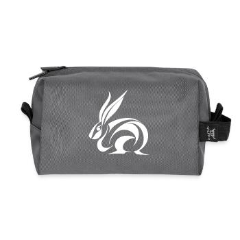 Cute Tattoo Bunny Small Line Rabbit - Recycled Toiletry Zip Bag - anthracite - Front