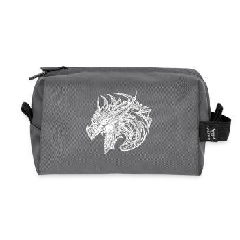 Dragon sifflant en robe à écailles de tatouage - Trousse de toilette en tissu recyclé - anthracite - Devant