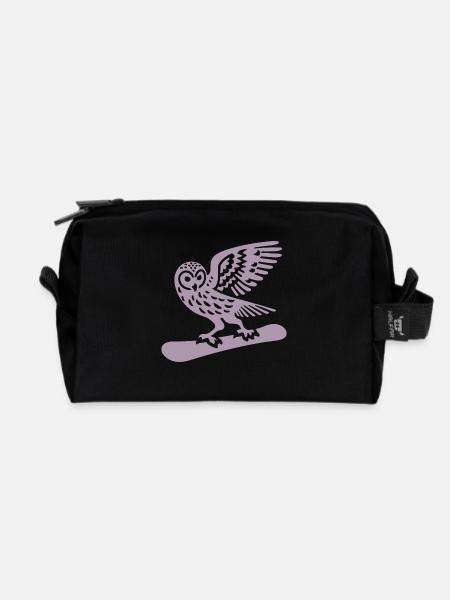 Eule Snowboard Snowboarder Minimalistisches Design - Recycelte Kulturtasche - Schwarz