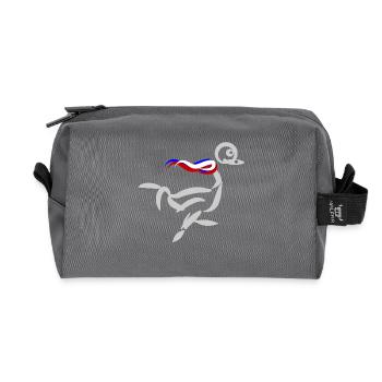 strauss grau - Recycelte Kulturtasche - Anthrazit - Vorne