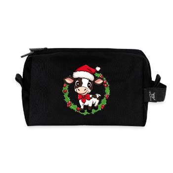 Cows Christmas - Recycled Toiletry Zip Bag - black - Front