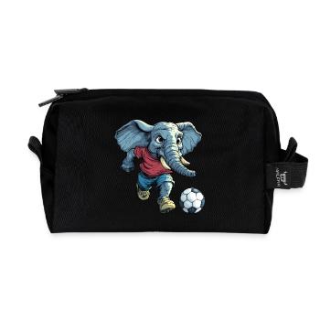 Fussball Elefanten - Recycelte Kulturtasche - Schwarz - Vorne