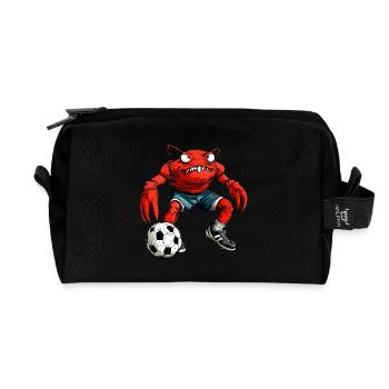 Crabs Soccer / Soccer Crab - Recycled Toiletry Zip Bag - black - Front