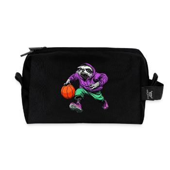 Faultier Basketballer - Recycelte Kulturtasche - Schwarz - Vorne
