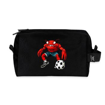 Football Crab - Recycled Toiletry Zip Bag - black - Front