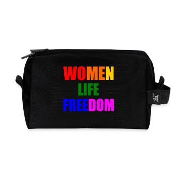 Women life freedom - Recycelte Kulturtasche - Schwarz - Vorne