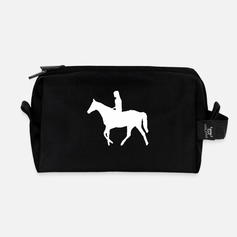 Pferd - Recycelte Kulturtasche - Schwarz