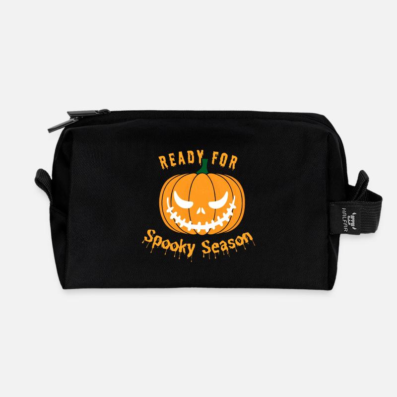spooky season - Recycelte Kulturtasche - Schwarz