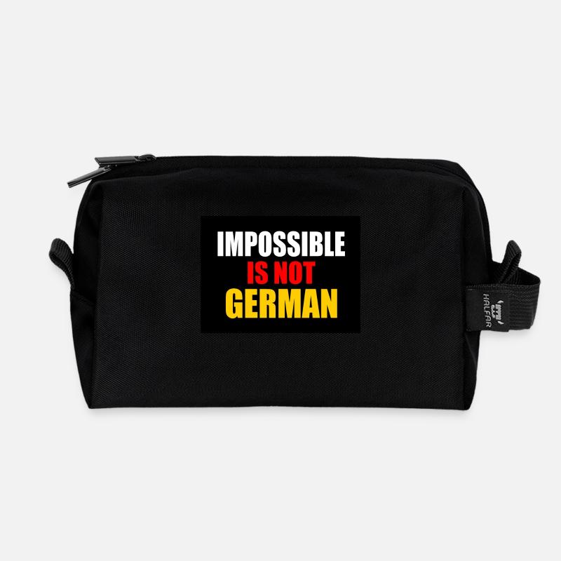 impossible is not german - deutschland - Recycelte Kulturtasche - Schwarz