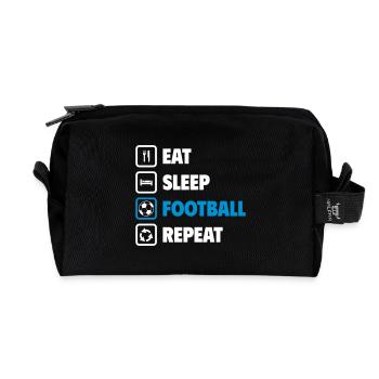 Manger, dormir, footballer, répéter - Trousse de toilette en tissu recyclé - noir - Devant