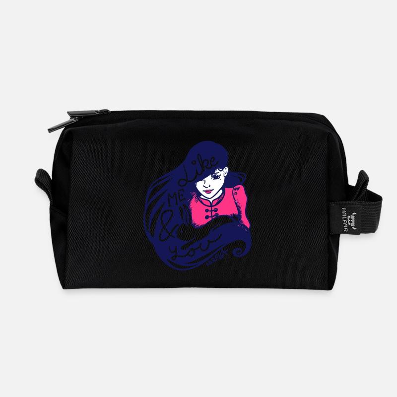 Like me & you - Recycelte Kulturtasche - Schwarz