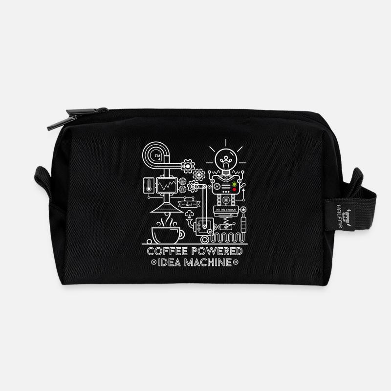 Coffee powered - white - Recycelte Kulturtasche - Schwarz