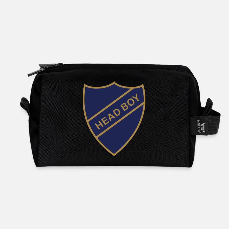HEAD BOY BADGE - Recycled Toiletry Zip Bag - black