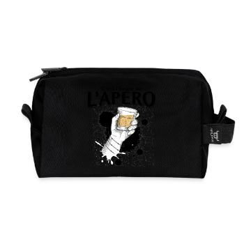 apero time - Trousse de toilette en tissu recyclé - noir - Devant