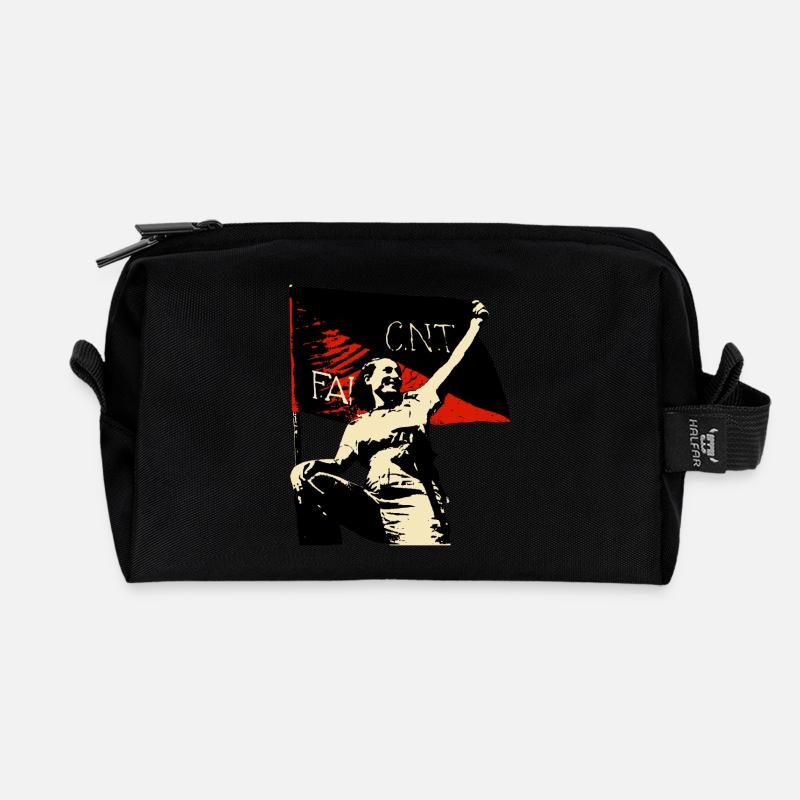 Anarchy Flag Woman - Recycelte Kulturtasche - Schwarz