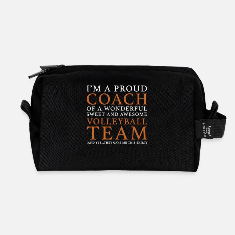 Volleyball-Trainer-Geschenk - Recycelte Kulturtasche - Schwarz