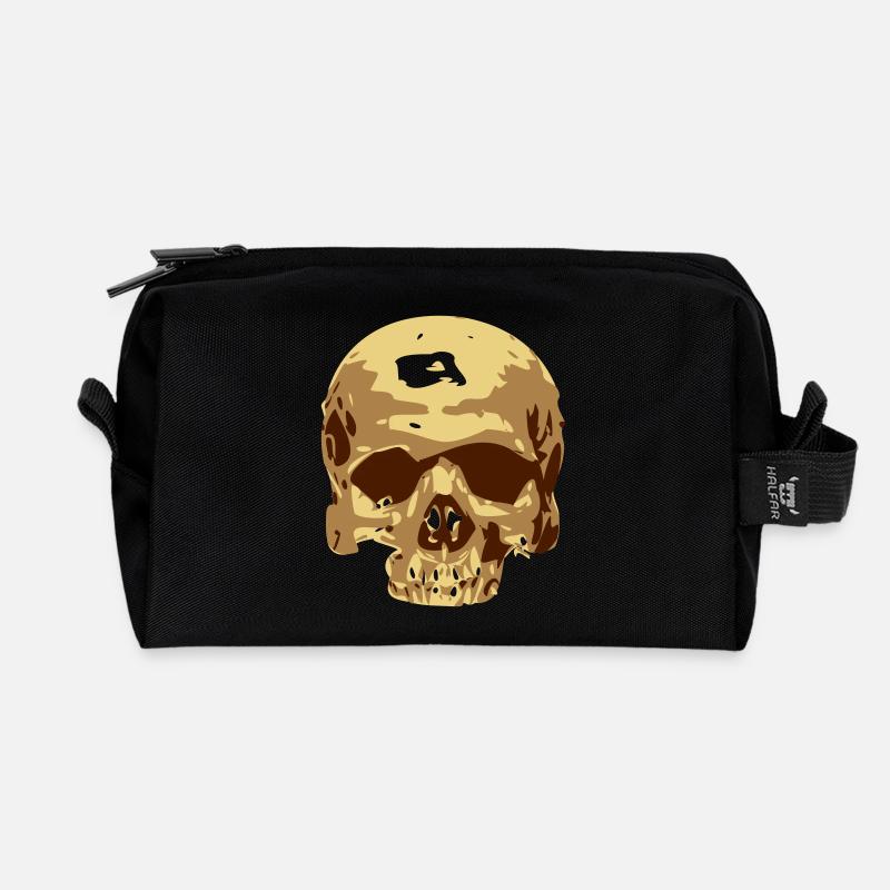 Schädel /// vektor /// Totenkopf - Recycelte Kulturtasche - Schwarz