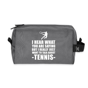 Drôle Tennis Coach Idée cadeau - Trousse de toilette en tissu recyclé - anthracite - Devant