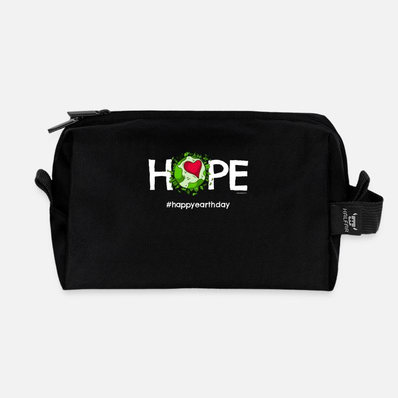 Beautiful Earth TShirt featuring "Happy Earth Day" - Recycelte Kulturtasche - Schwarz