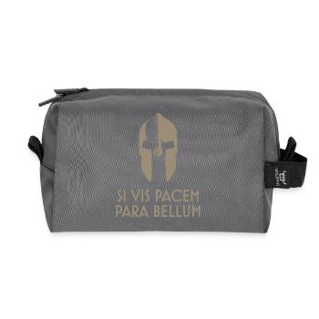Spartan Helm latin motto Si Vis Pacem Para Bellum - Recycled Toiletry Zip Bag - anthracite - Front