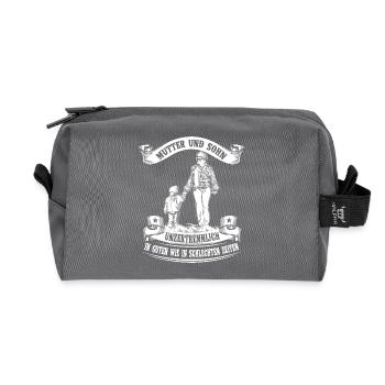 Mother and son - inseparable - Recycled Toiletry Zip Bag - anthracite - Front