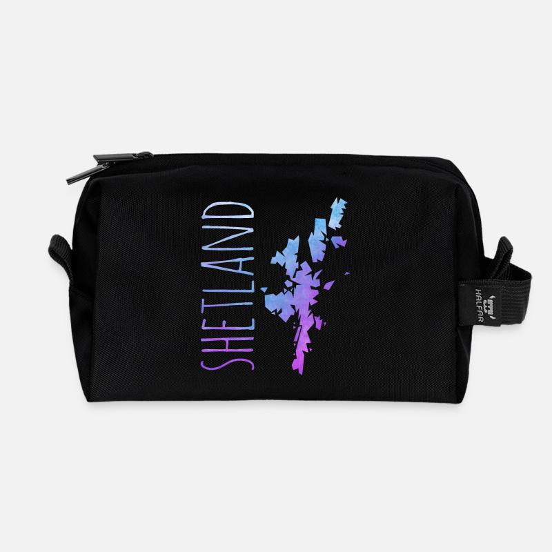 Shetland Islands - Recycled Toiletry Zip Bag - black