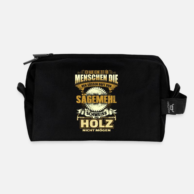 Schreiner - Sägemehl, Holz, Schweiss - Recycelte Kulturtasche - Schwarz