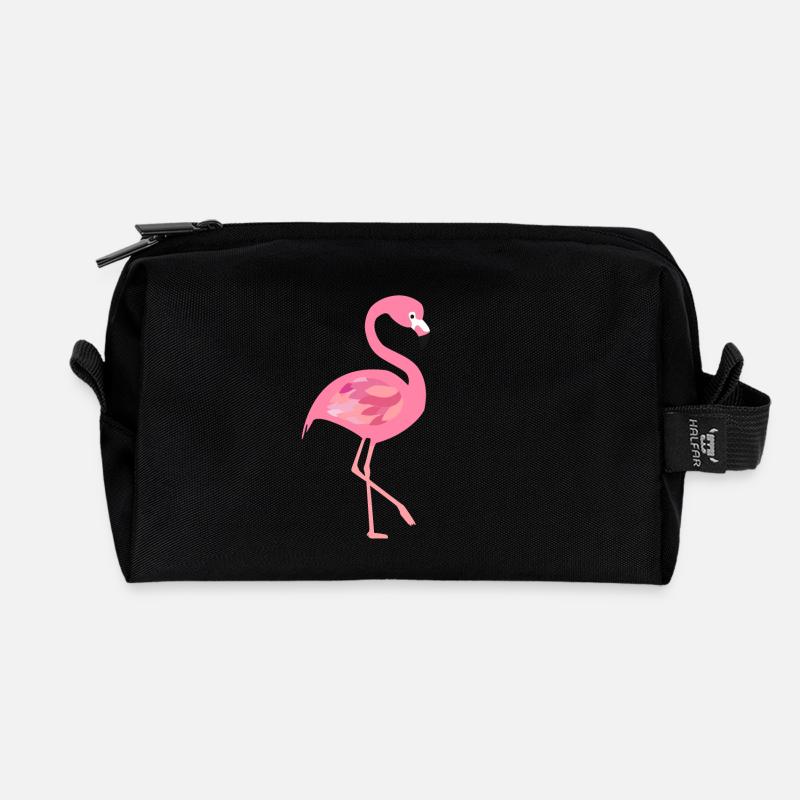 Flamingo - Recycelte Kulturtasche - Schwarz