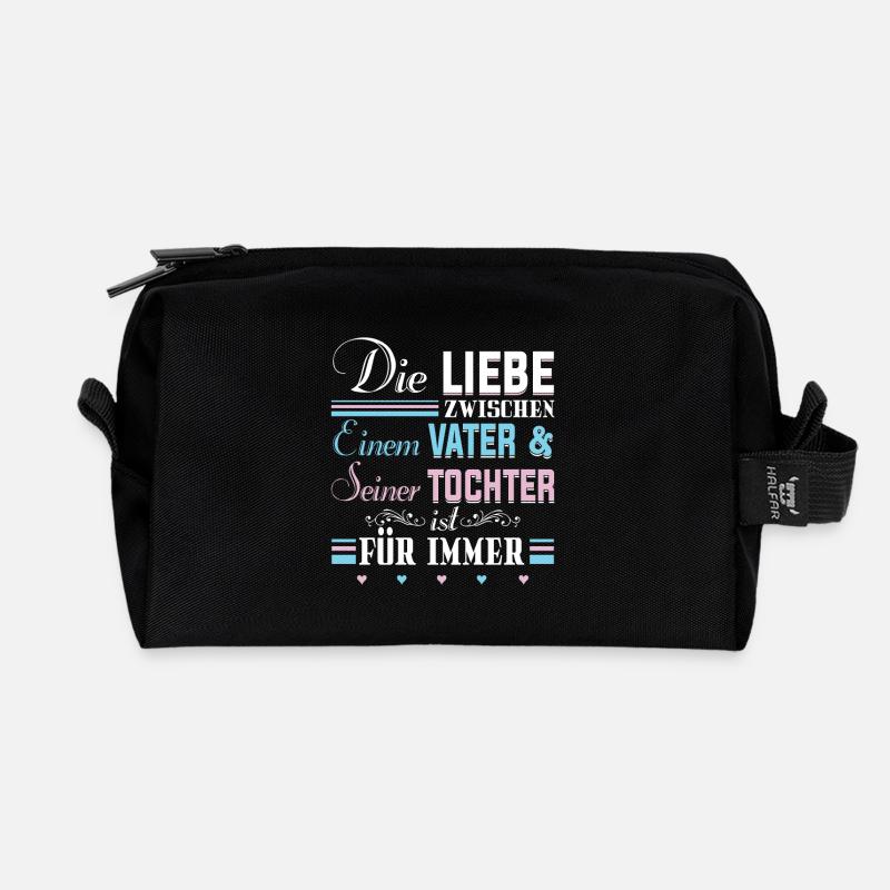 Die Liebe zwischen Vater & Tochter - Recycelte Kulturtasche - Schwarz