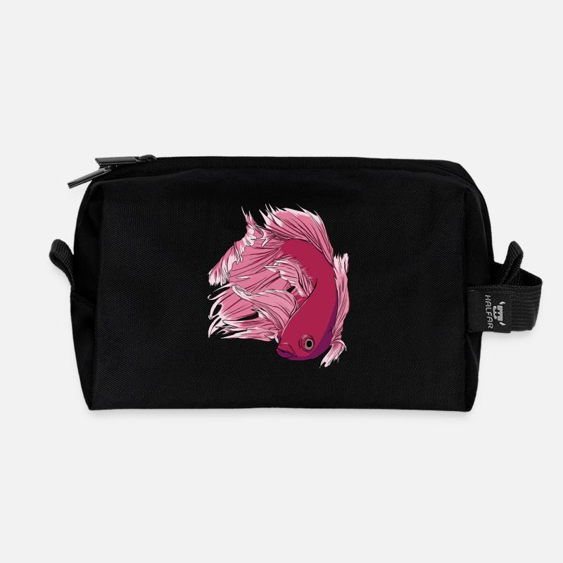 Betta Fisch - Recycelte Kulturtasche - Schwarz