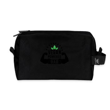 Vegan powered Dad - Recycled Toiletry Zip Bag - black - Front