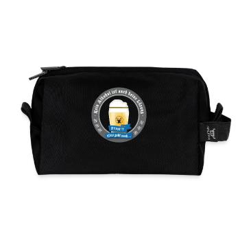 kein alkohol bier prost trinken saufen Humor Party - Recycelte Kulturtasche - Schwarz - Vorne
