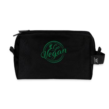Go Vegan for animals & health & environment - Recycelte Kulturtasche - Schwarz - Vorne
