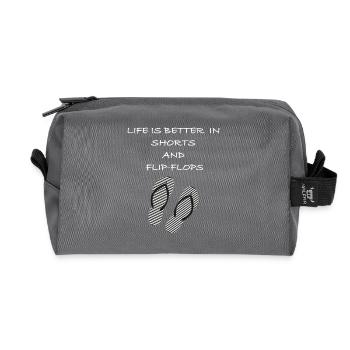 Life is better in shorts and flip flops - Recycled Toiletry Zip Bag - anthracite - Front