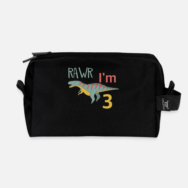Zum 3 Geburtstag für Jungs Mädchen Ceratosaurus - Recycelte Kulturtasche - Schwarz