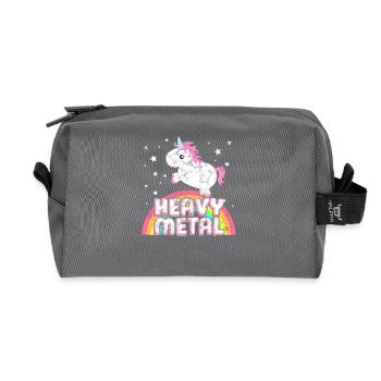 Cooles Ironisches Heavy Metal Musik Einhorn - Recycelte Kulturtasche - Anthrazit - Vorne